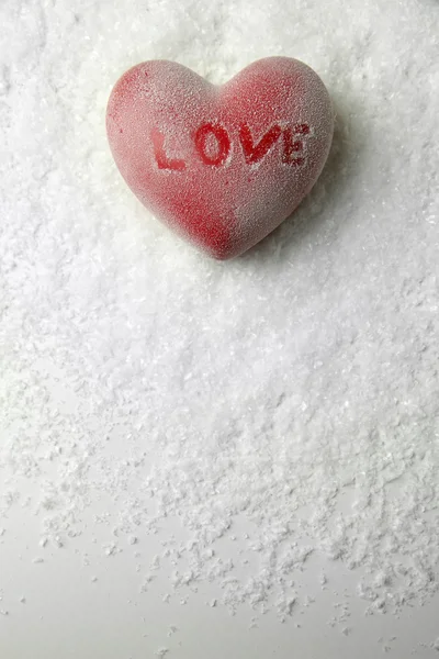 Heart in snow — Stock Photo, Image