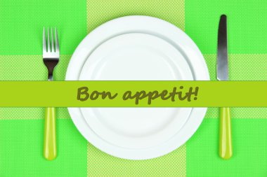 bıçak, renk tabak ve çatal, renkli arka plan üzerinde