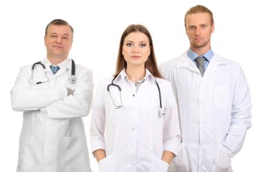 tıbbi çalışanlar üzerinde beyaz izole