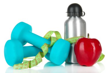 Beyazda izole edilmiş spor için farklı araçlar