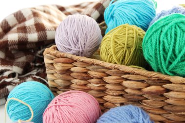 hasır sepet ekose closeup ile çok renkli clews