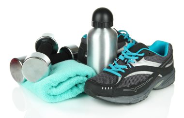 Beyazda izole edilmiş spor için farklı araçlar