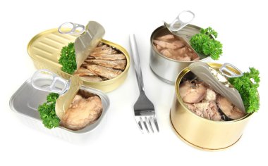 teneke kutu, üzerinde beyaz izole açın