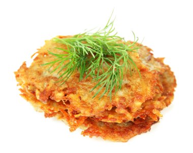 patates gözlemesi, üzerinde beyaz izole