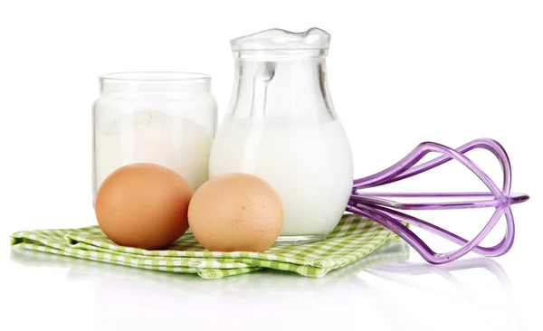 Ingredients for dough isolated on white — Stock Photo, Image