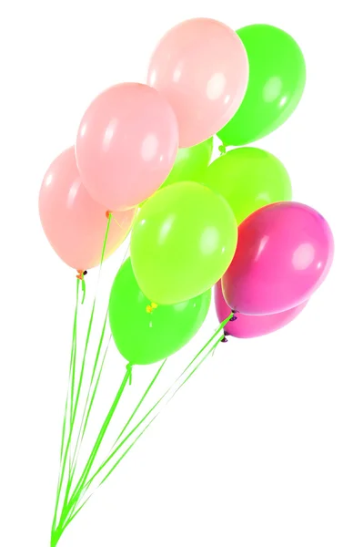 Globos de colores aislados en blanco — Foto de Stock