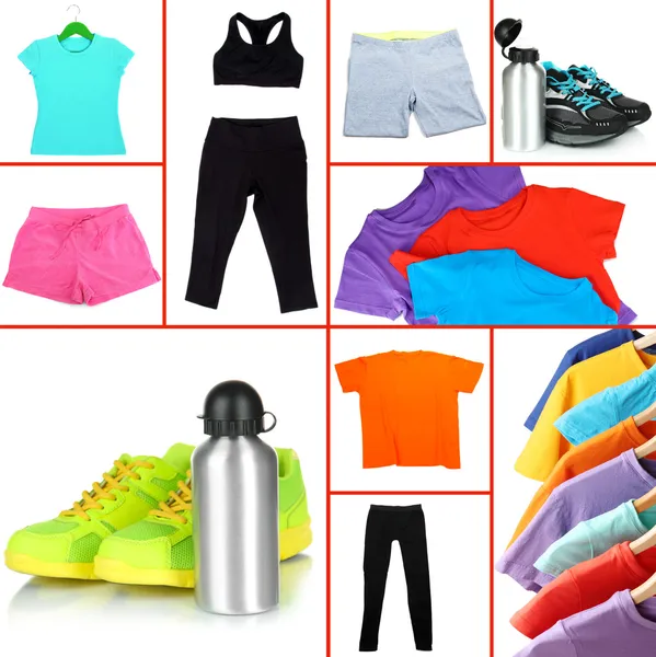 Collage aus Sportbekleidung — Stockfoto