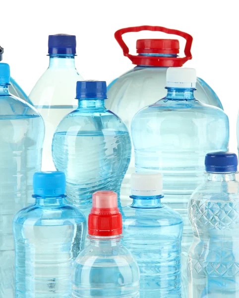 Botellas de agua, aisladas sobre blanco —  Fotos de Stock