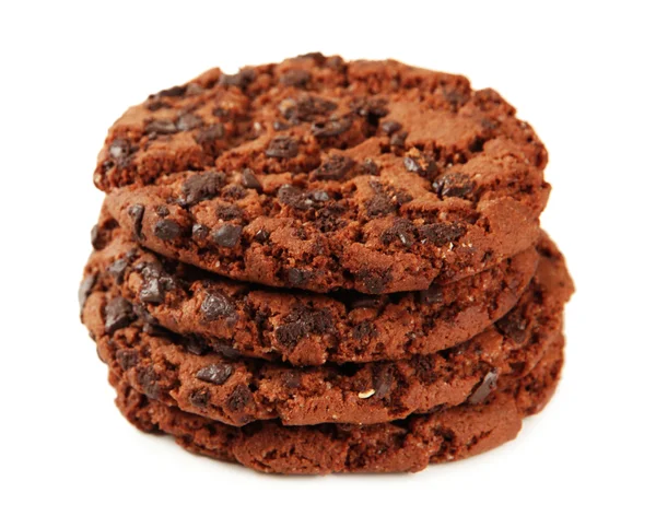 自制饼干用巧克力、 孤立在白色 — 图库照片