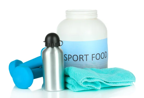 Diversi strumenti per lo sport isolati su bianco — Foto Stock