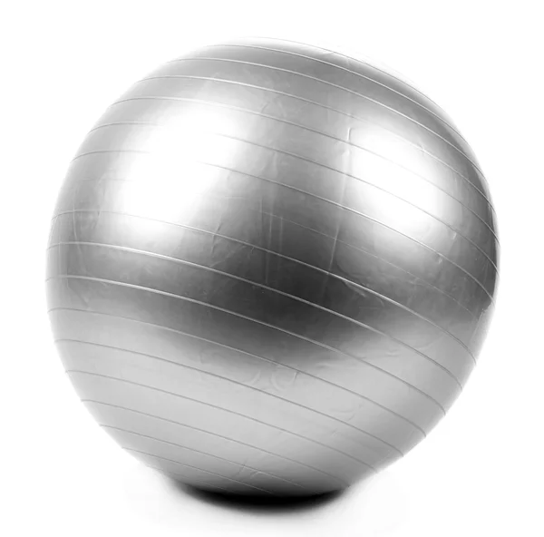 Gray ball for fitness isolated on white — Stock Photo, Image