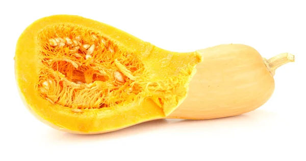 Ripe cut pumpkin isolated on white — Stock Photo, Image