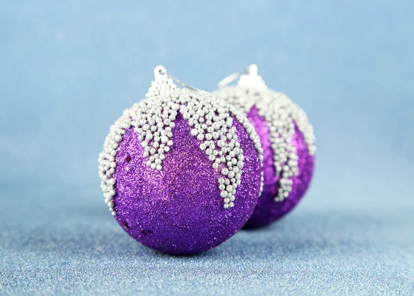 Christmas balls on blue background — Stock Photo, Image