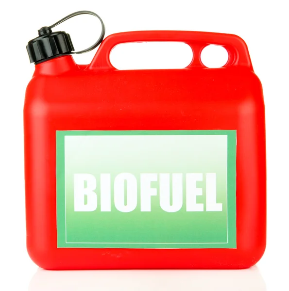 Bio fuels in canister isolated on white — Stock Photo, Image