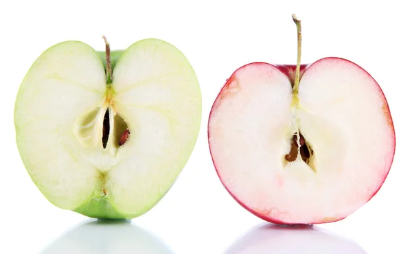 Manzanas de corte dulce aisladas en blanco —  Fotos de Stock