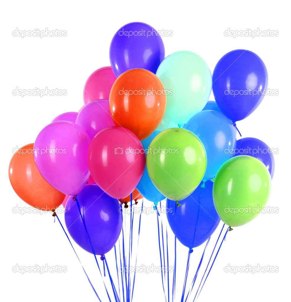 Colorful balloons isolated on white