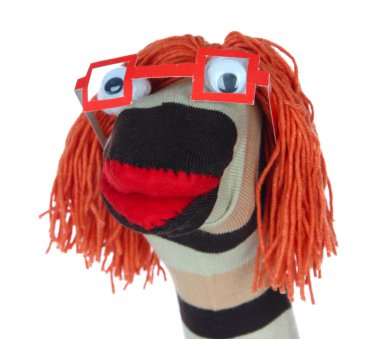 şirin çorap kukla üzerine beyaz izole