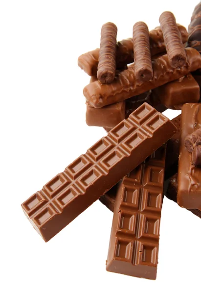 Delicious chocolate bars close up — Stock Photo, Image