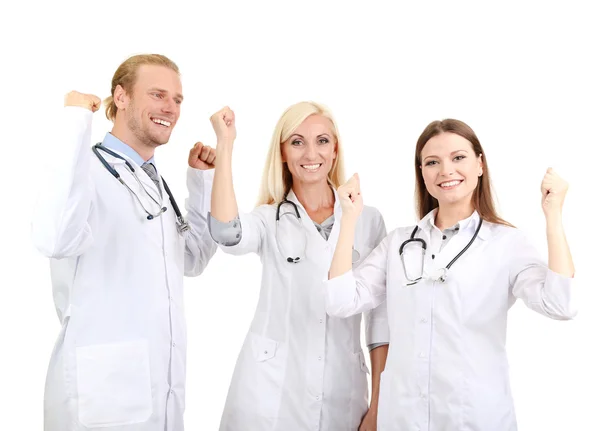 Trabalhadores médicos isolados em branco — Fotografia de Stock