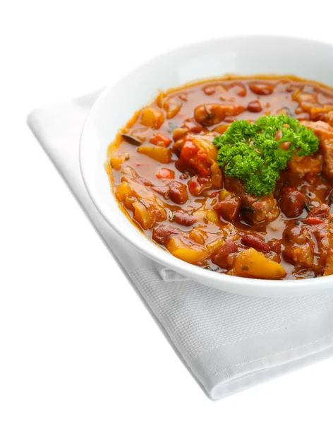 Carne de Maíz de Chili - comida tradicional mexicana, aislada en blanco — Foto de Stock