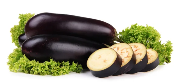 Verse aubergines geïsoleerd op wit — Stockfoto