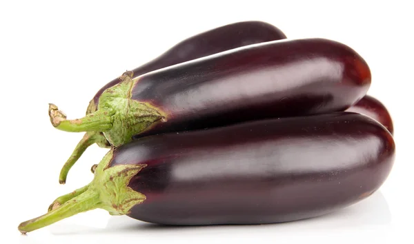 Fresh eggplants isolated on white — Stock Photo, Image