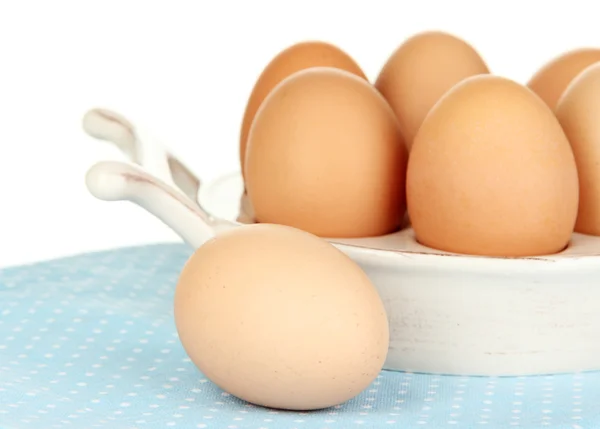 Eggs in plate for eggs isolated on white — Stock Photo, Image