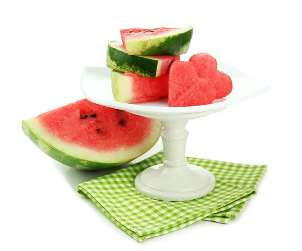 Frische Wassermelone isoliert auf weiß — Stockfoto