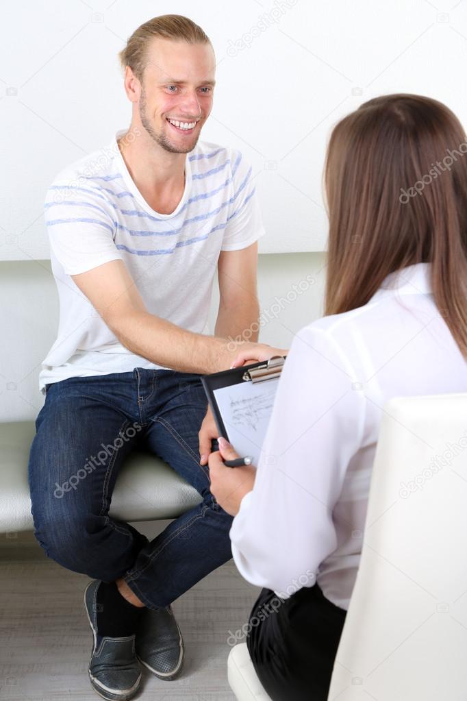 Handshake during counseling