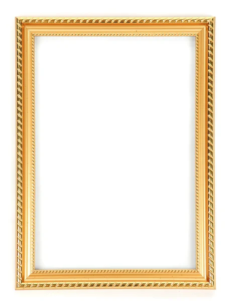 Zlatý rám, izolované na bílém — Stock fotografie