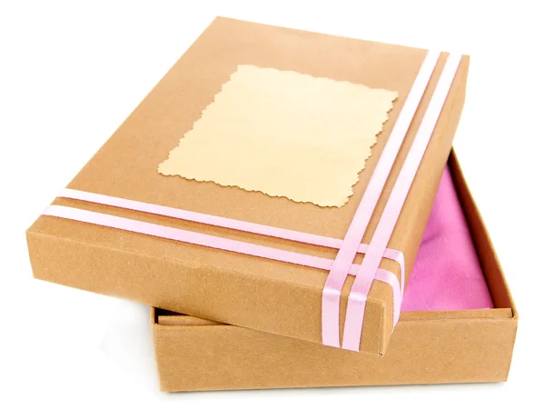 Nuvarande box bundna med menyfliksområdet, isolerad på vit — Stockfoto