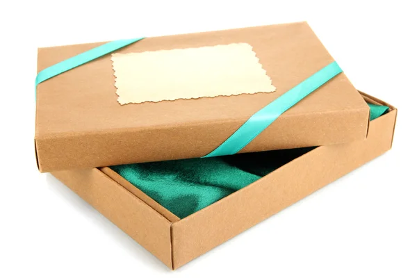 Nuvarande box bundna med menyfliksområdet, isolerad på vit — Stockfoto