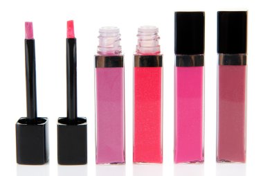 güzel dudak glosses, üzerinde beyaz izole