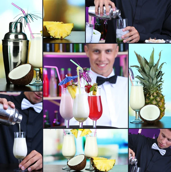 Alcohol drinks collage — Stock Photo, Image