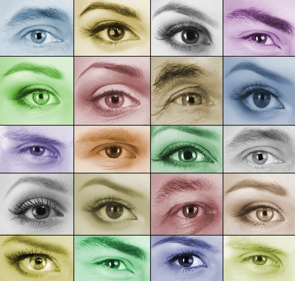 Collage di occhi di persone diverse — Foto Stock