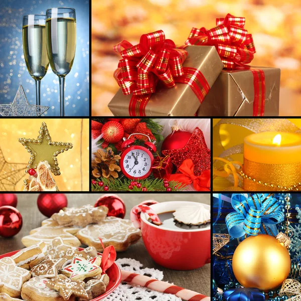 Collage of christmas time and decorations — Stock Photo, Image