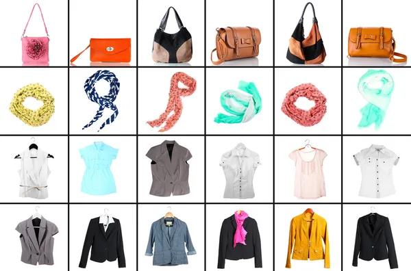 Collage of modern clothes and accessories — Stock Photo, Image