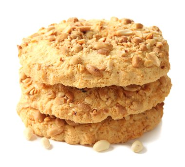 fıstık, üzerinde beyaz izole ile ev yapımı kurabiye