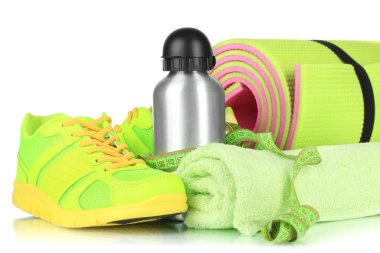 Beyazda izole edilmiş spor için farklı araçlar