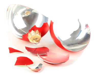 Broken Christmas Toy isolated on white clipart
