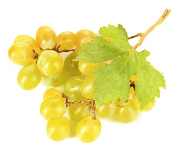 beyaz izole Olgun tatlı üzüm