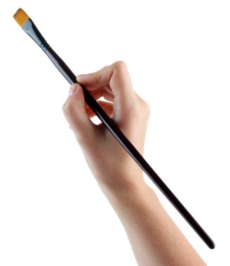 beyaz izole el boya fırçası