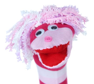 şirin çorap kukla üzerine beyaz izole