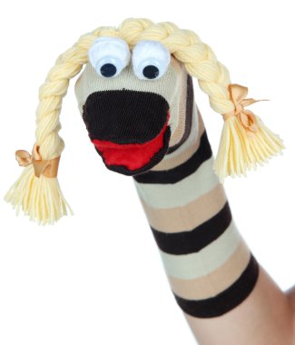 şirin çorap kukla üzerine beyaz izole