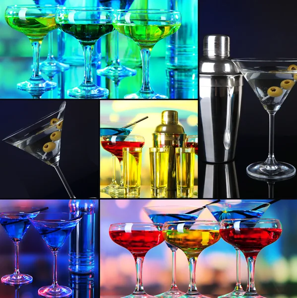 Collage von Alkoholgetränken — Stockfoto