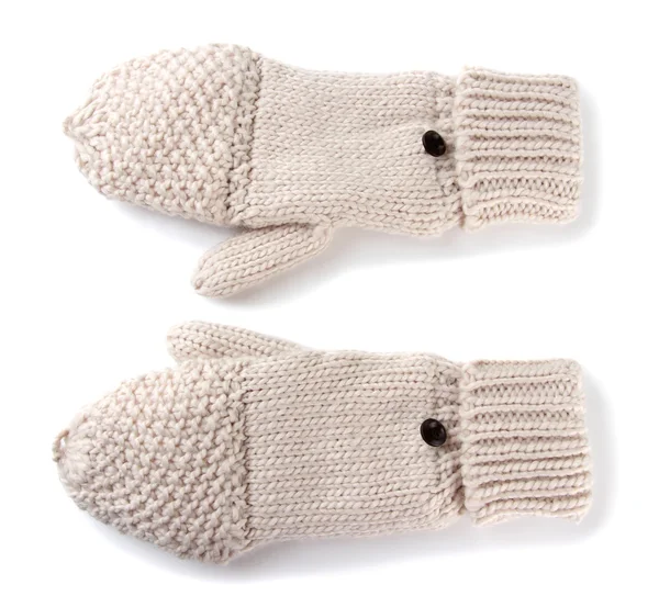 Wool fingerless gloves, isolated on white — Stock Photo, Image