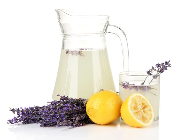 Lavender lemonade, isolated on white — Stock Photo, Image