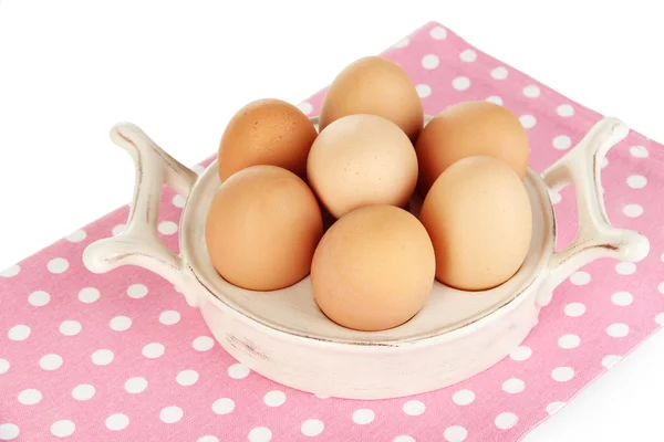 Vejce v desce pro vejce izolovaných na bílém — Stock fotografie