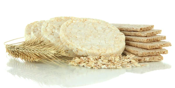 Roti renyah lezat, diisolasi di atas putih — Stok Foto