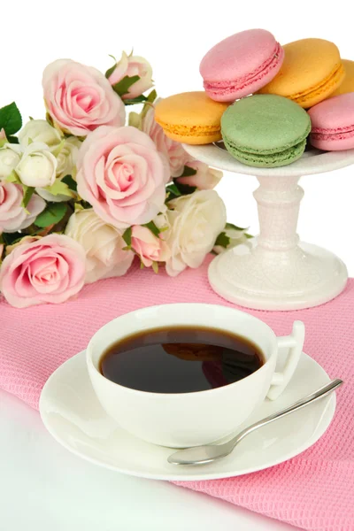 Coffee and macaroons close-up — Stock Photo, Image